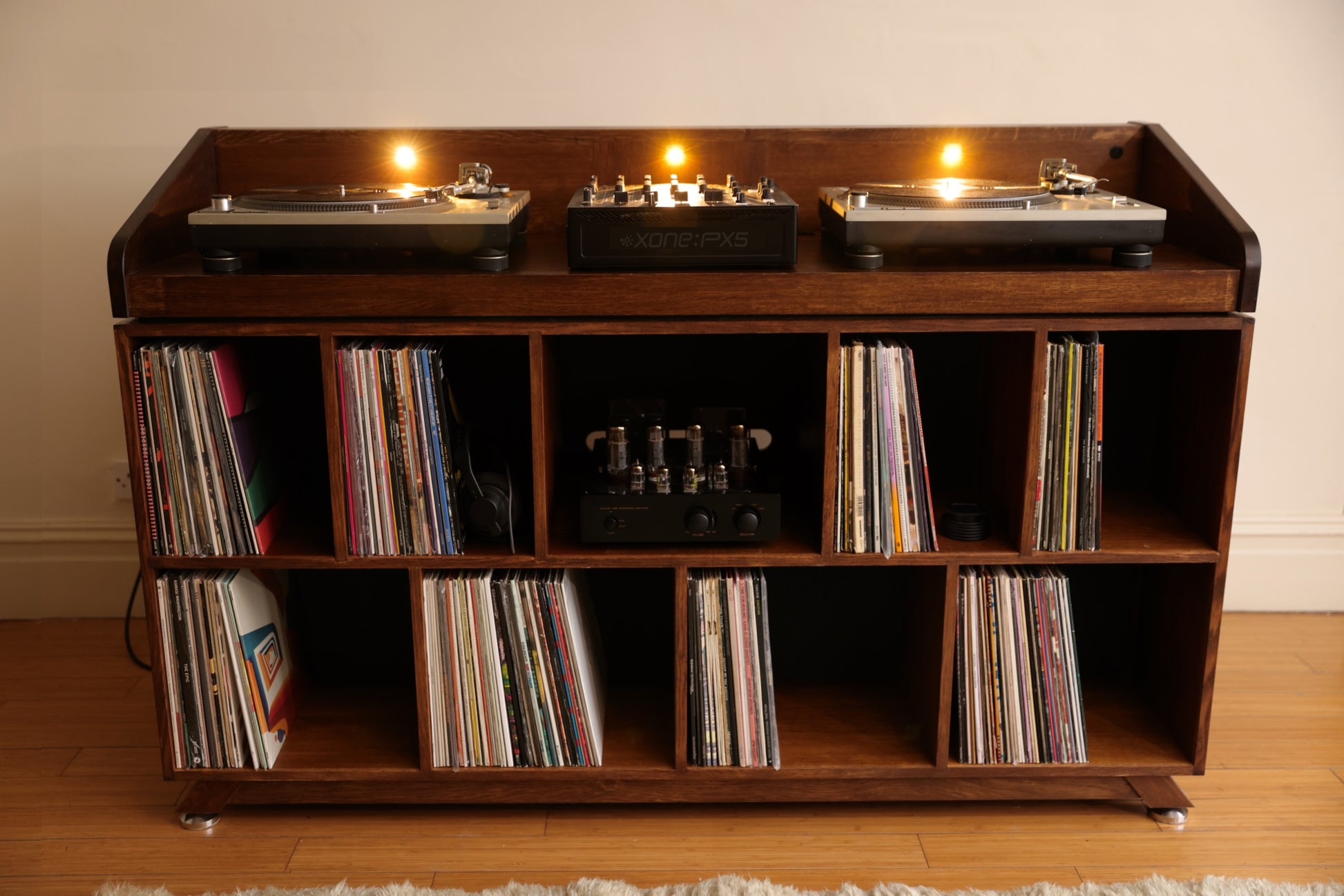 Oak DJ Booth — Handcrafted for Hi-Fi Enthusiasts & Vinyl-Loving DJs