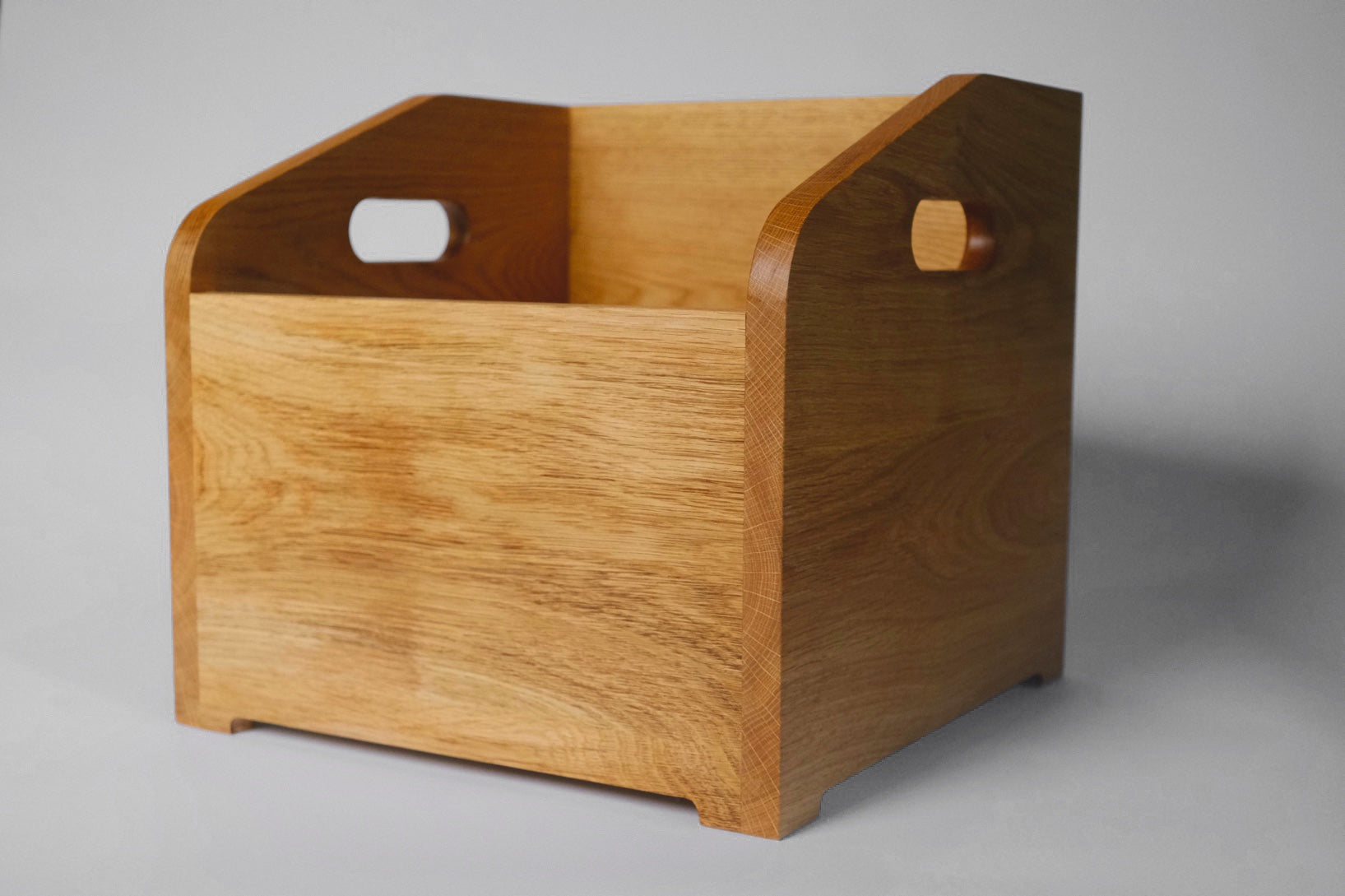 12" Solid oak vinyl record box