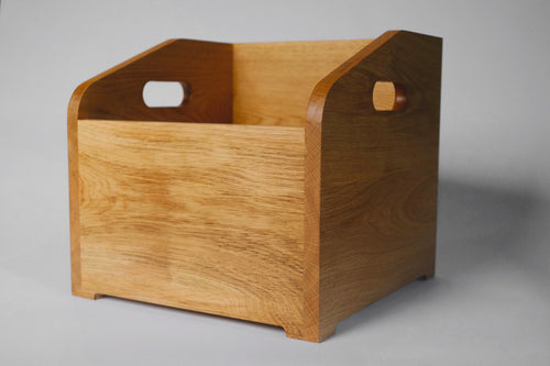 12" Solid oak vinyl record box