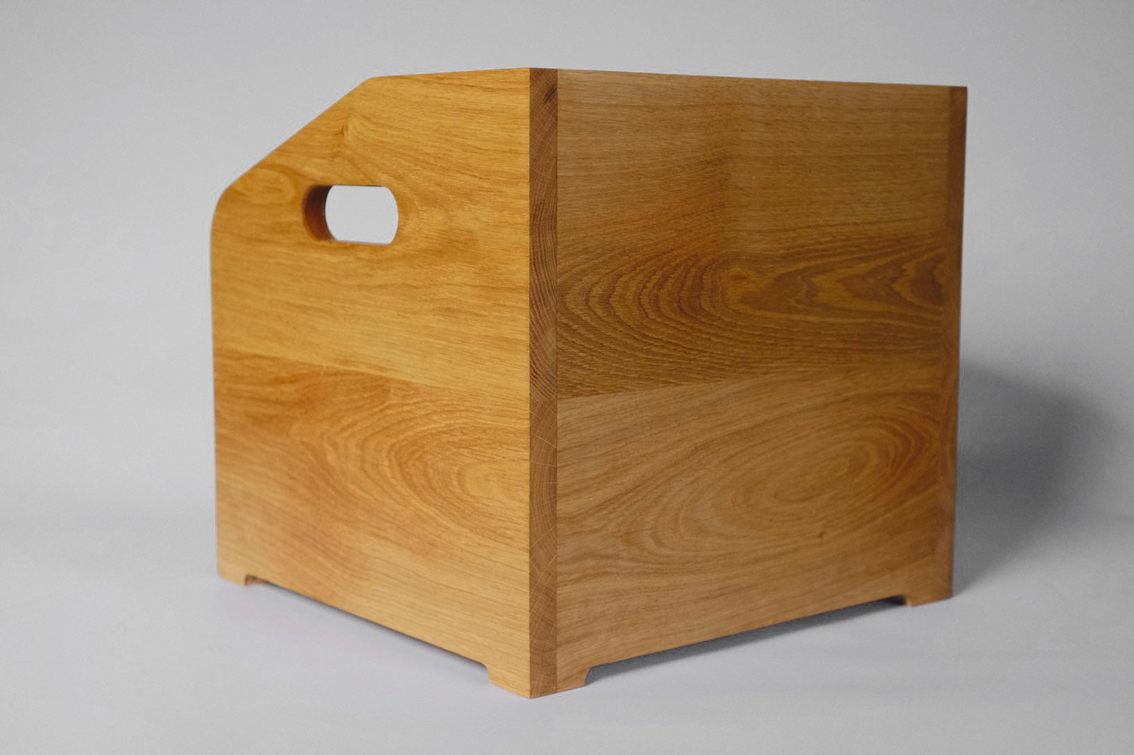 12" Solid oak vinyl record box