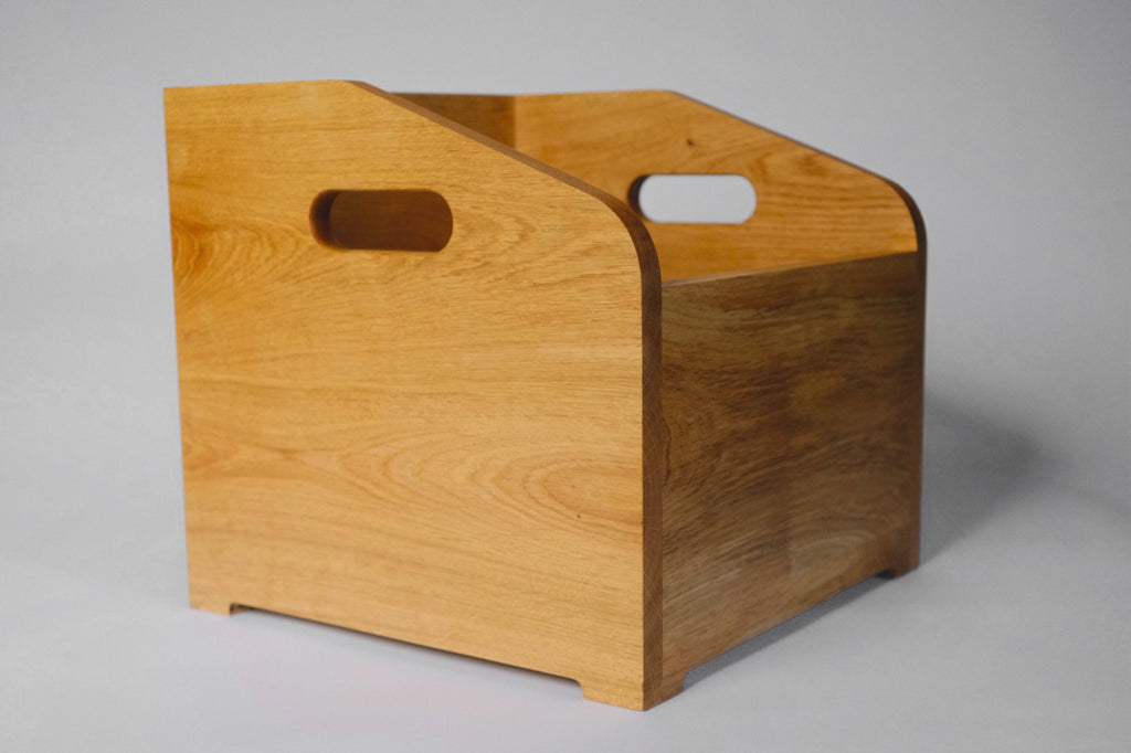 12" Solid oak vinyl record box